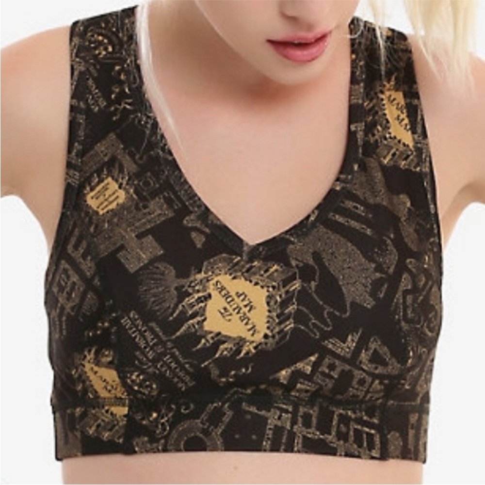 Harry Potter Marauder’s Map Sports Bra‎ Magical Print Junior's Size Medium